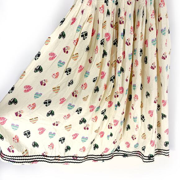 Hofmann Copenhagen Elina Heart Print Skirt Yellow Pleated‎ Elastic Waist Sz 2 - Picture 8 of 14